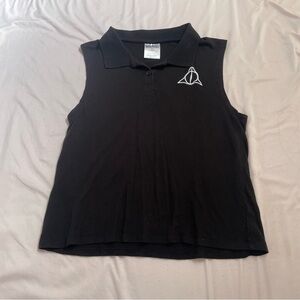 Hot Topic Harry Potter Deathly Hollows Collared Tank